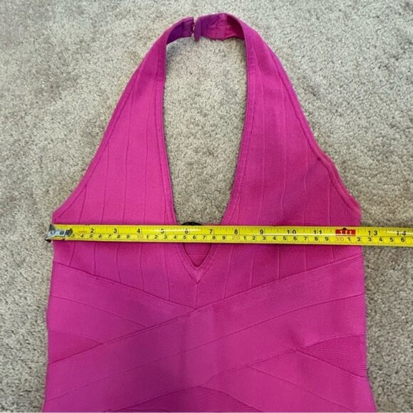 GUESS pink bandage bodycon halter top mini dress M sexy clubwear cocktail party - Picture 10 of 16